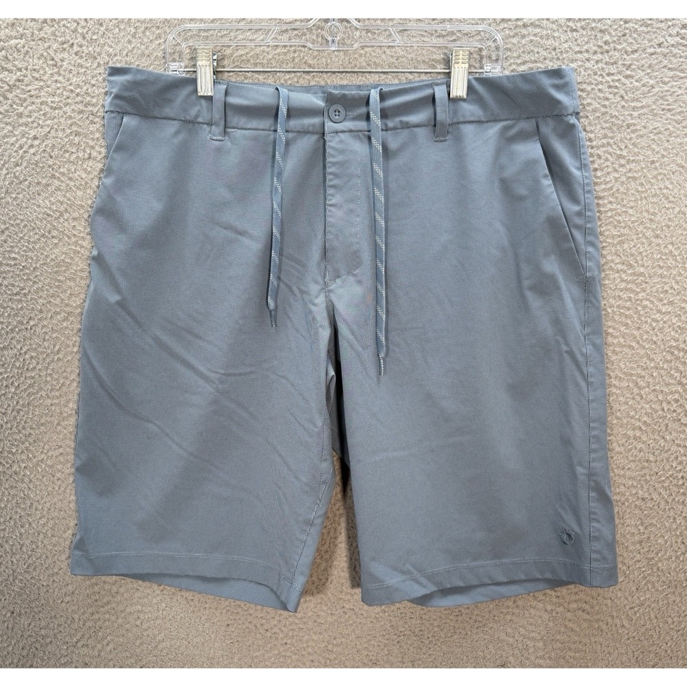 Hang Ten Shorts Mens 38 Blue Check‎ Hybrid Performance Stretch Surfer Skater